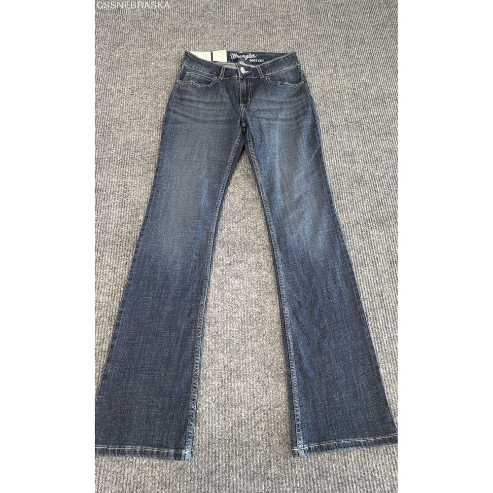 Wrangler Women Essential Mid-Rise Bootcut Jeans Dark Wash 1009MWZDO Size 29/7x34